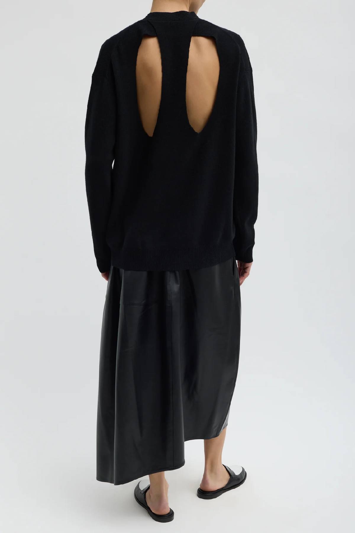 Tibi Leather Asymmetrical Ballon Skirt