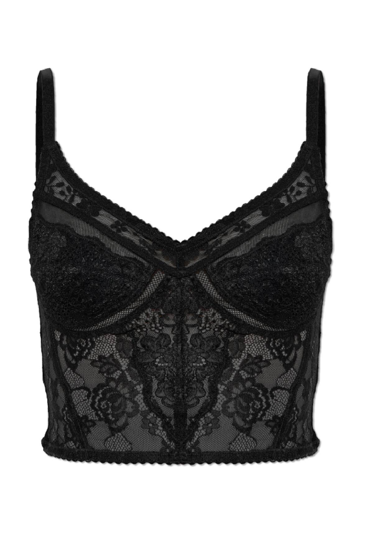 Self-Portrait Black Lace Strappy Top