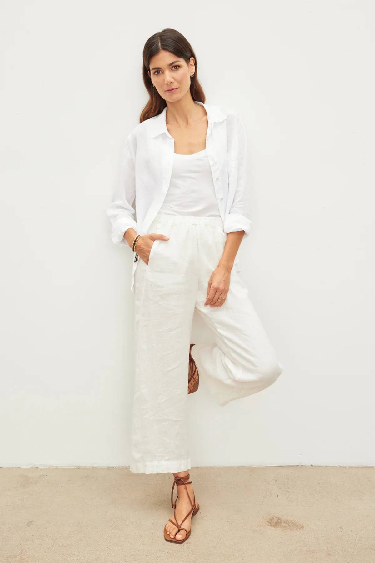 Velvet Lola Woven Linen Pant