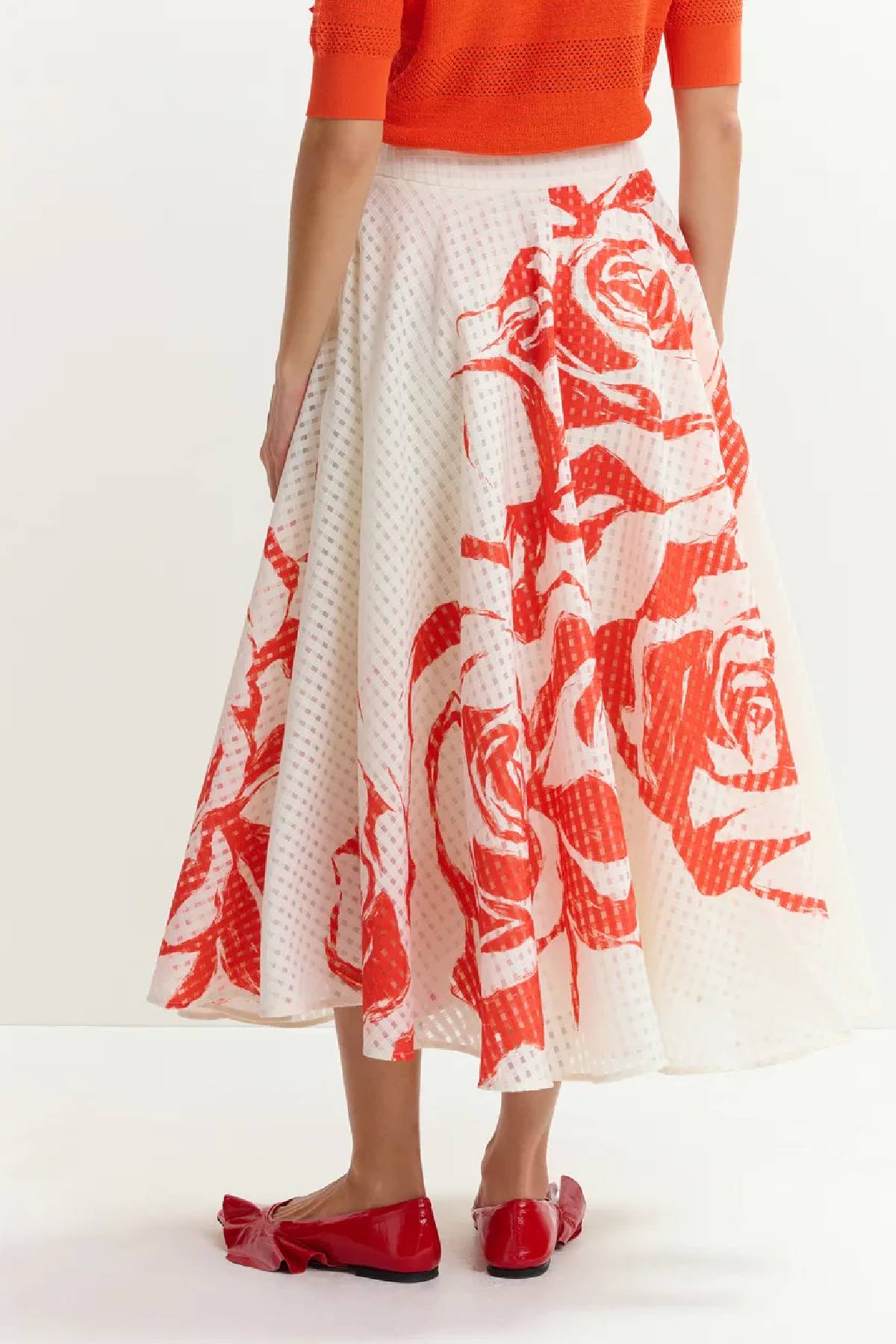 Essentiel Antwerp Pleated Midi Skirt With Flowers