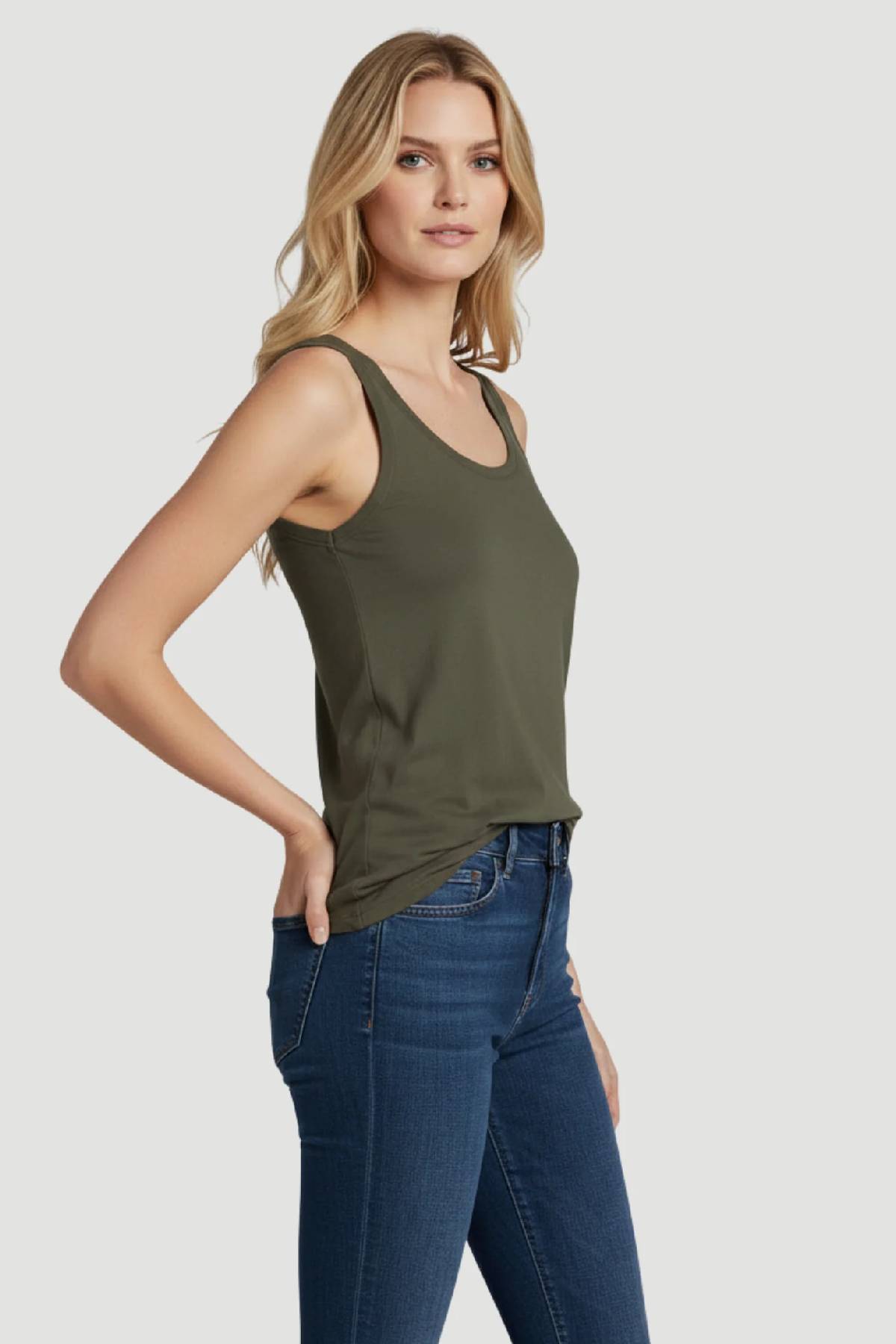 Majestic Filatures Stretch Linen Vintage Dye Tank Top