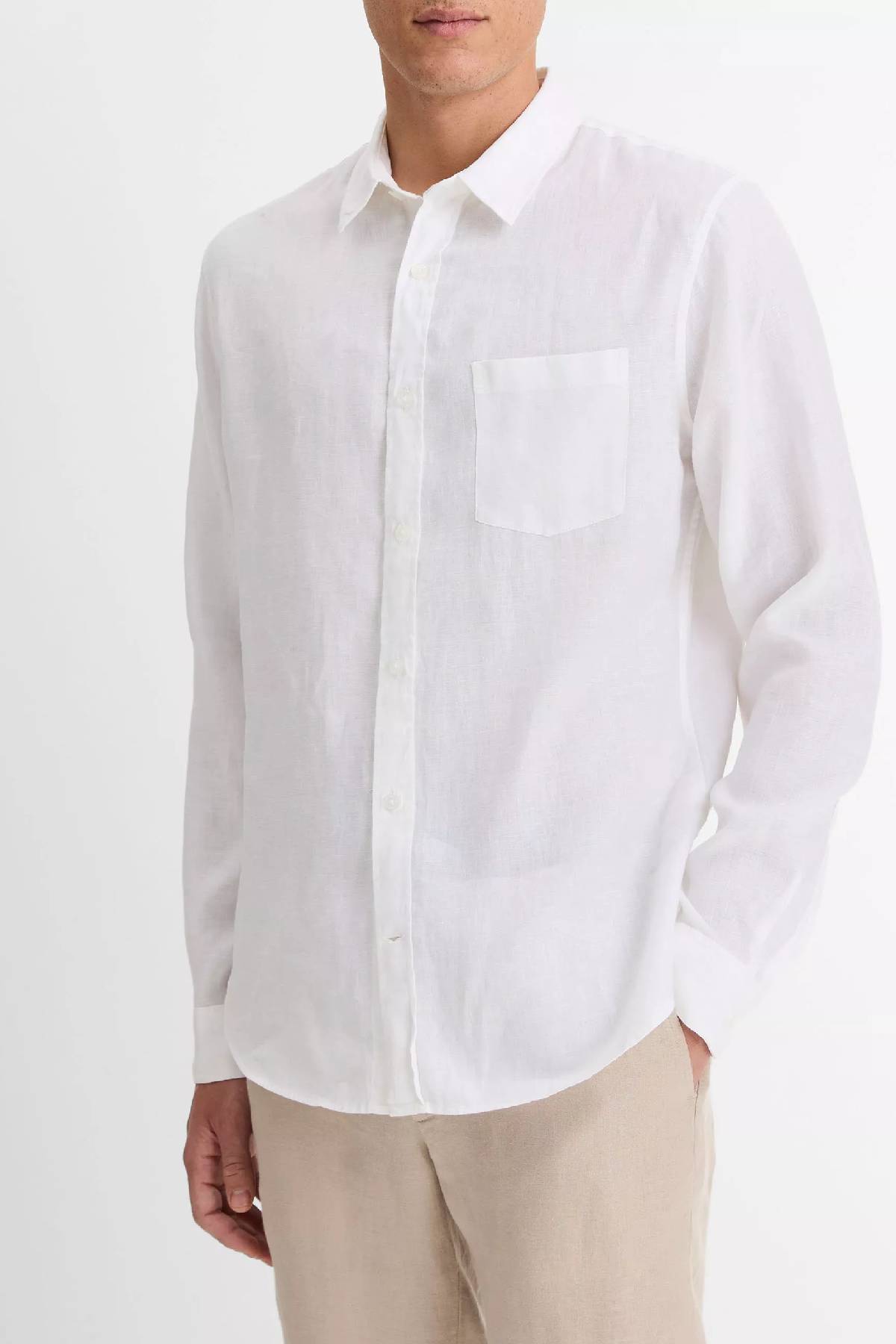 Vince Men's Linen Long Sleeve Shirt