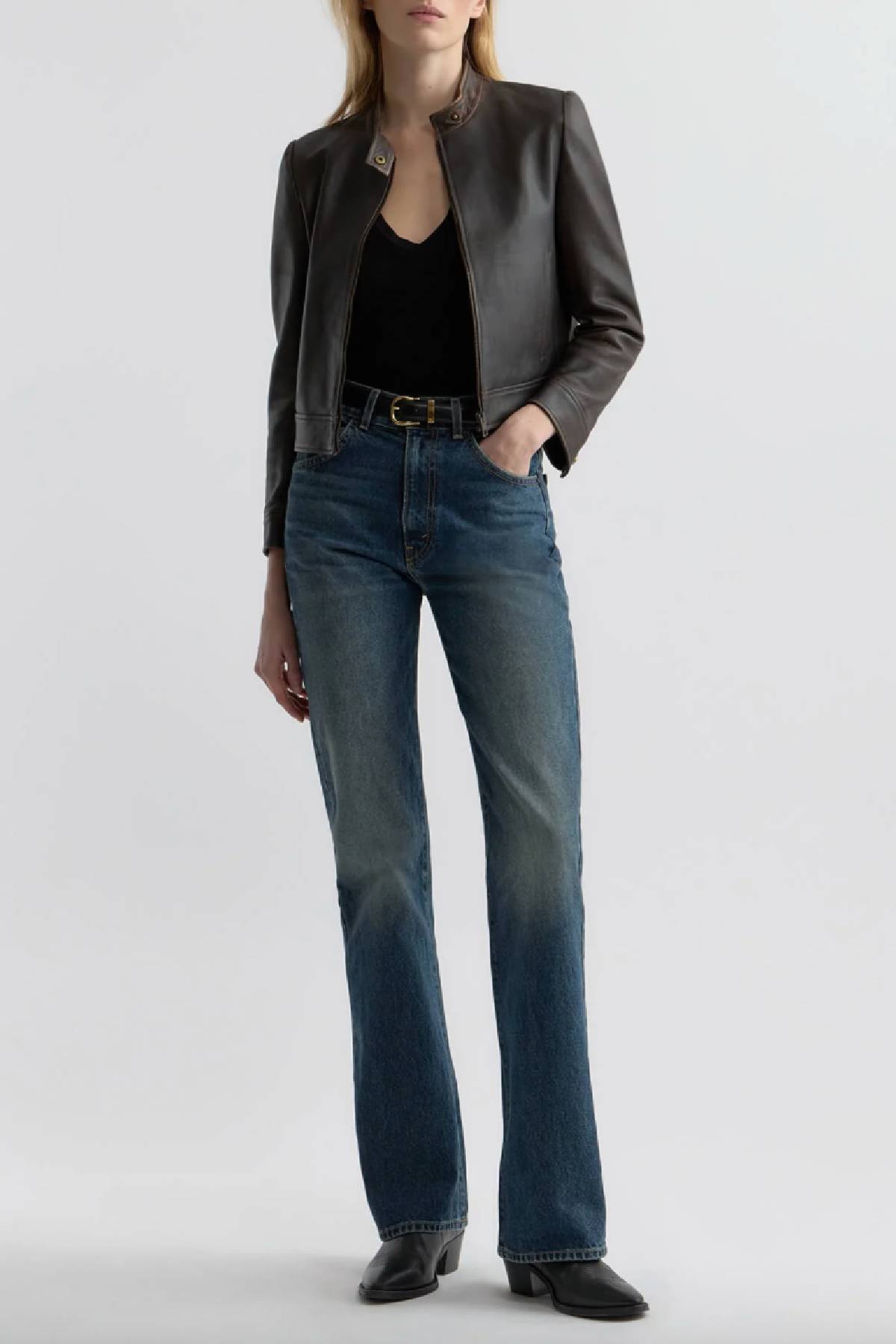 Nili Lotan Nico Shrunken Leather Jacket