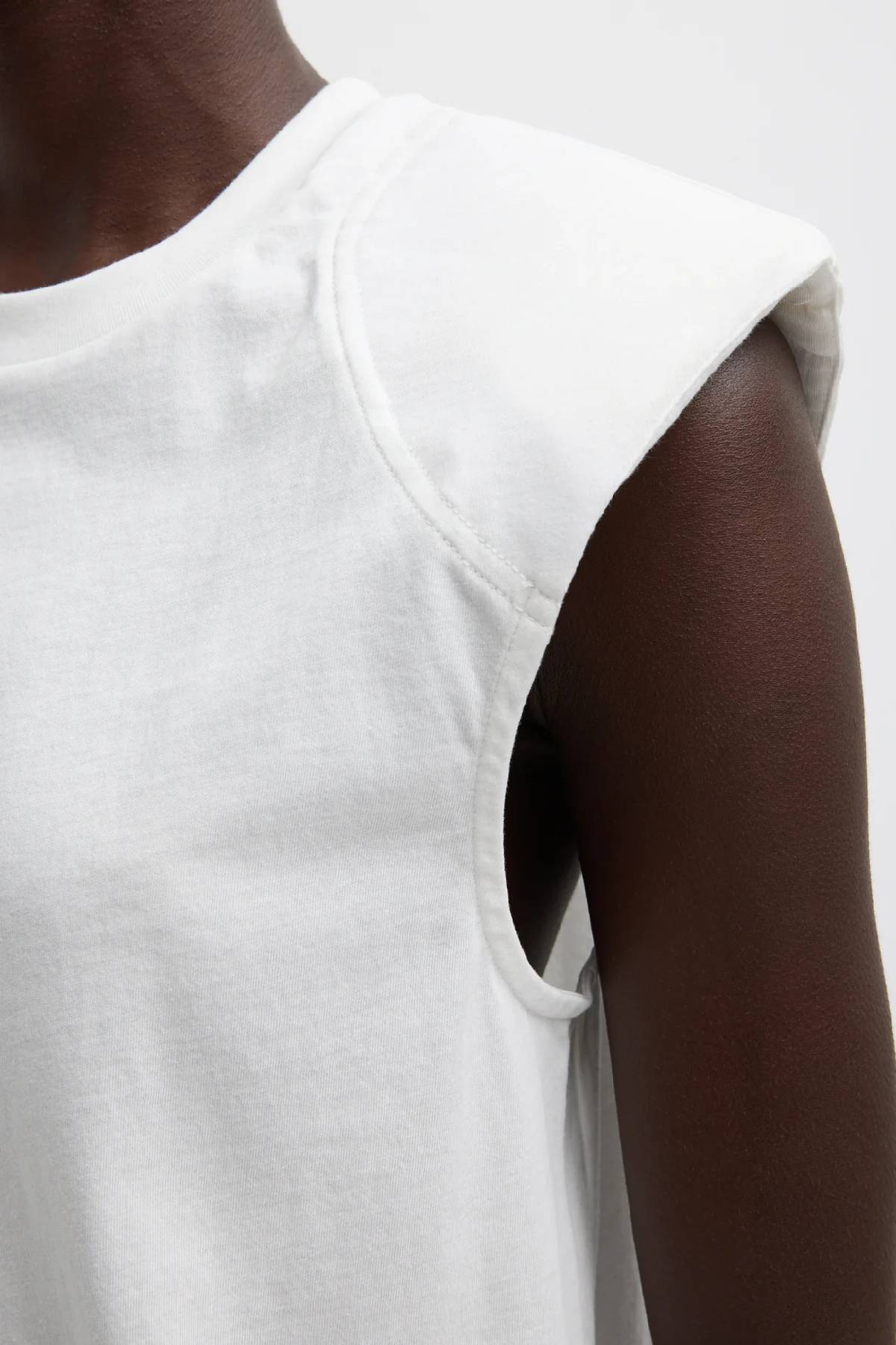 Tibi T-Shirt Program Padded Shoulder Sleeveless Top