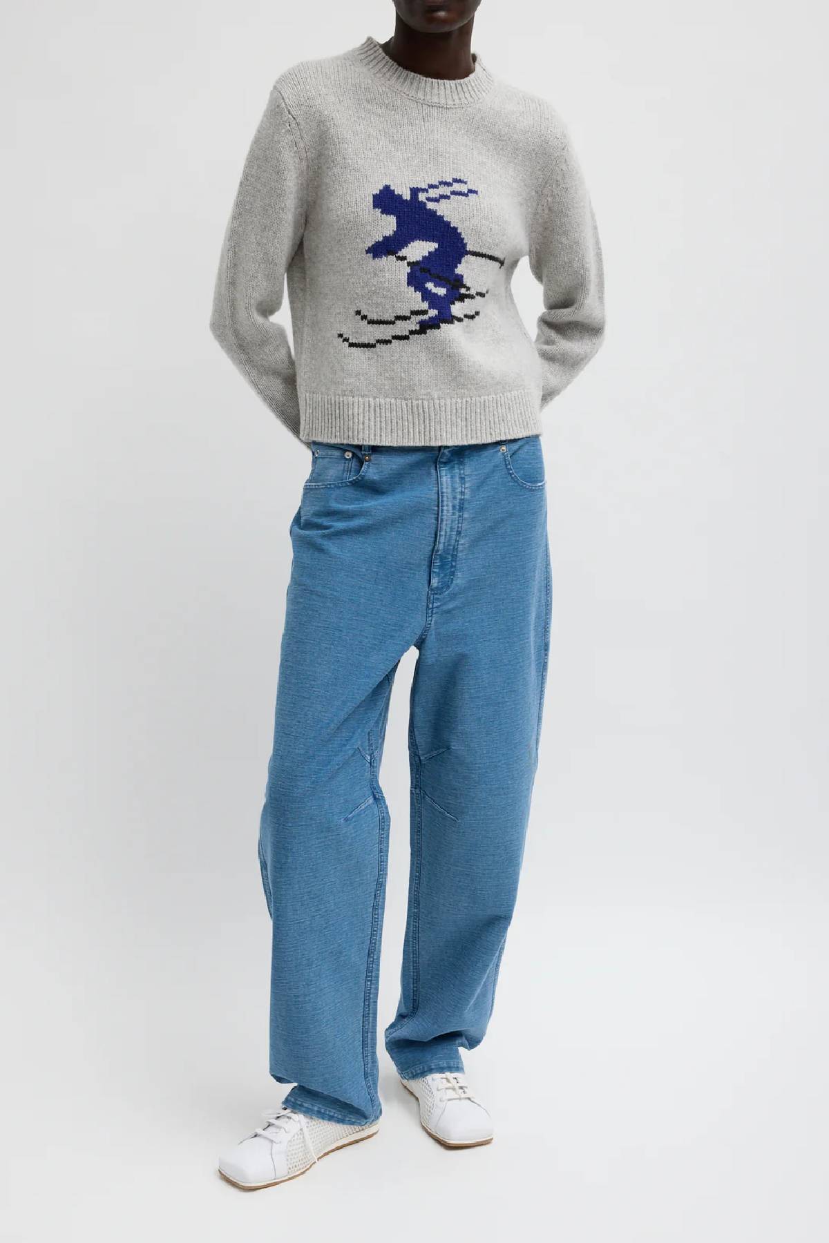 Tibi Soft Wool Ski Sweater Shrunken Sweater