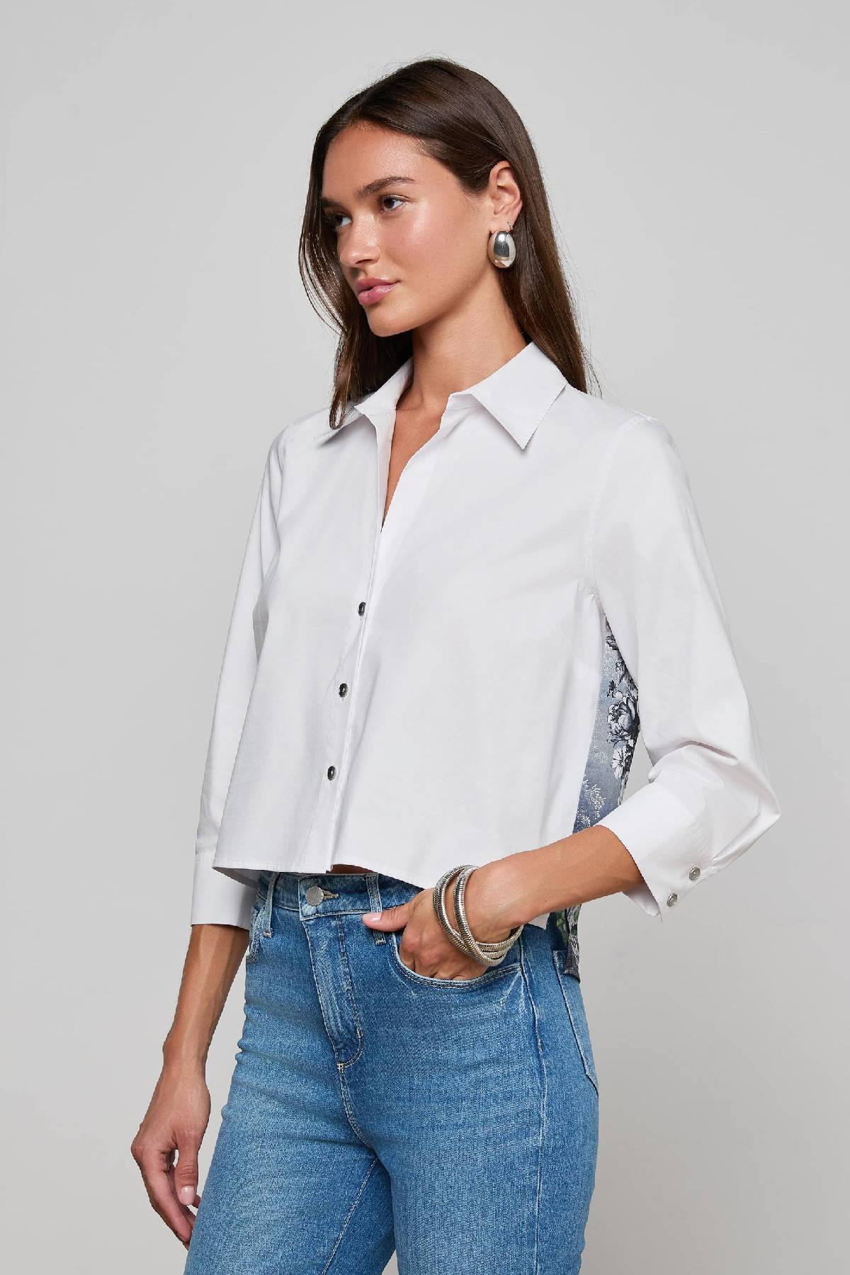 L’AGENCE Fawn Panther Print Shirt