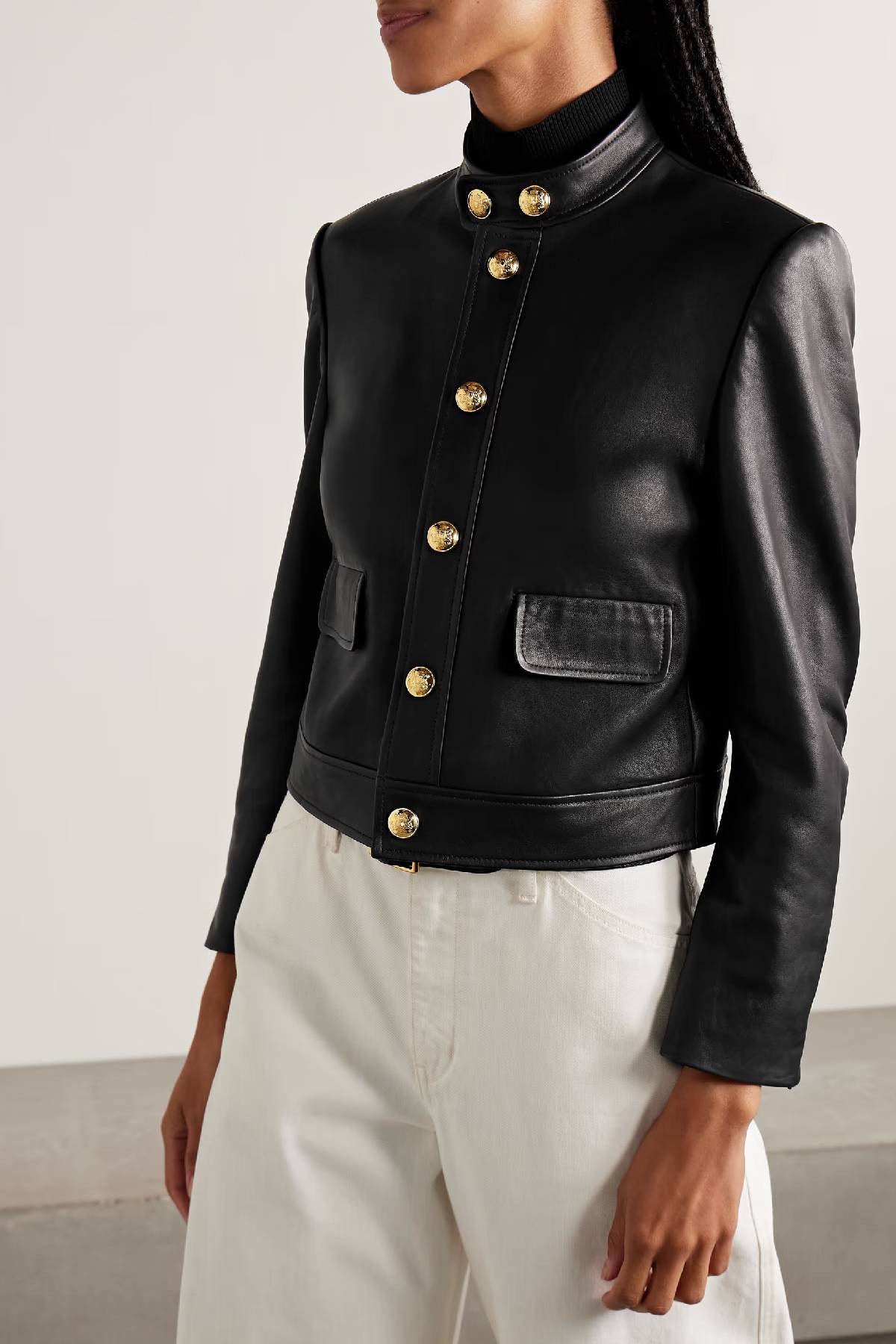 Nili Lotan Hadley Leather Cropped Jacket