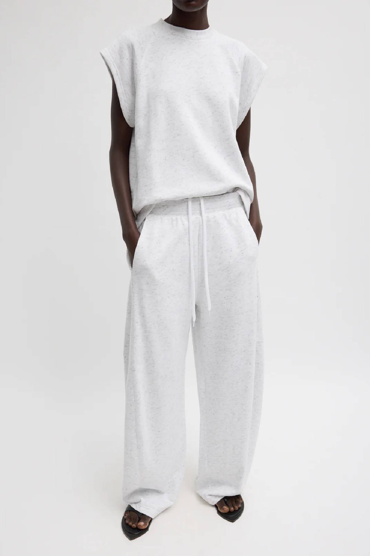 Tibi Spring Tweedy Sweatshirting Sleeveless Easy Top