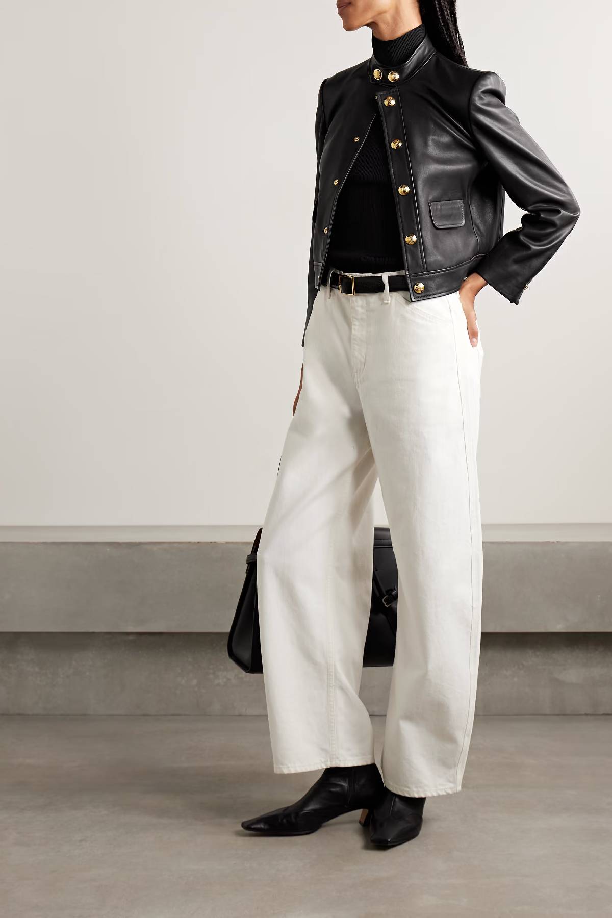 Nili Lotan Hadley Leather Cropped Jacket