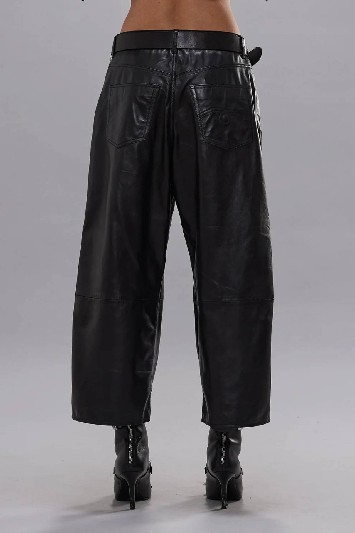 R13 Front Zip Leather Pant