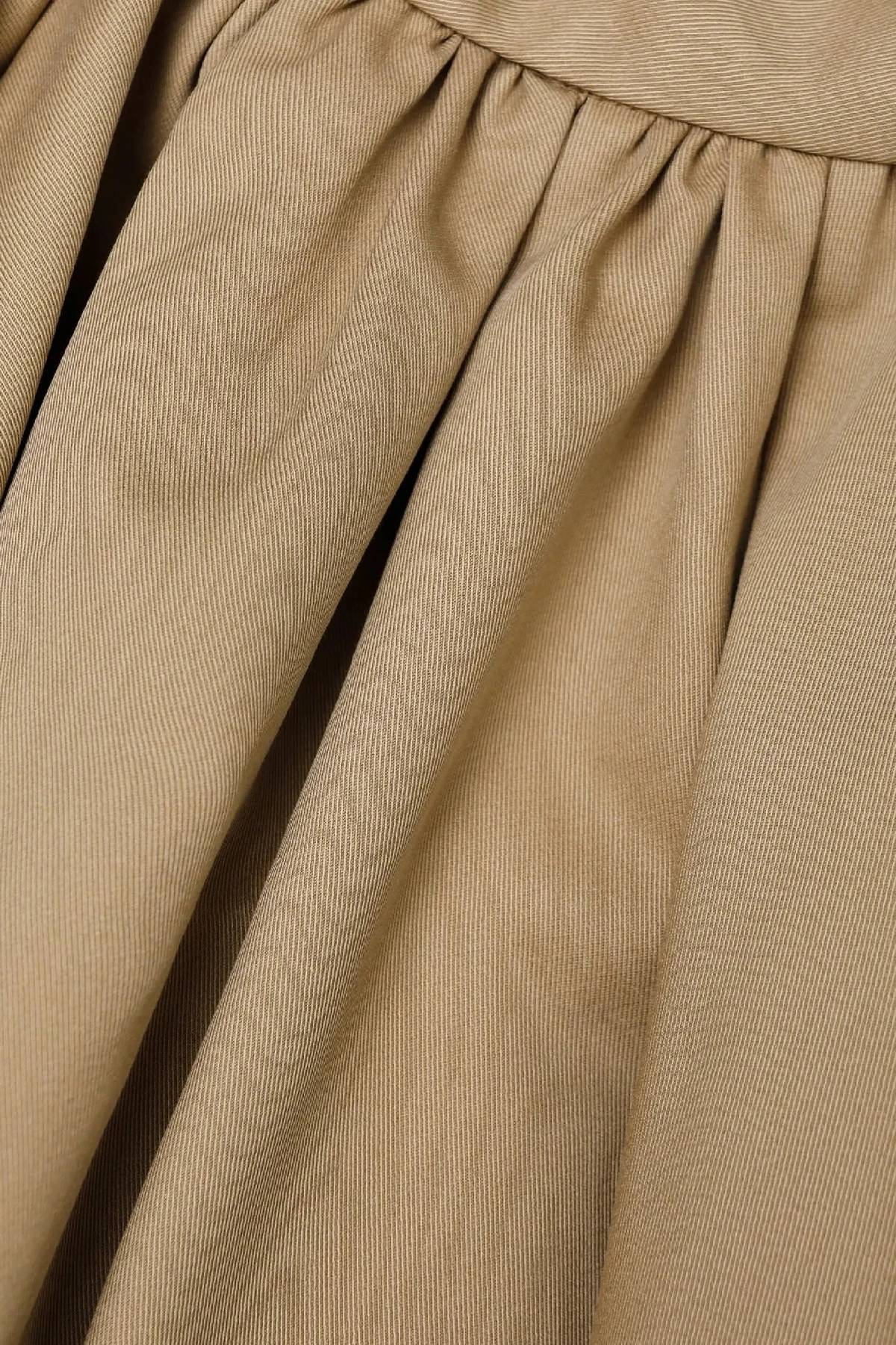 Self-Portrait Tan Cotton Mini Skirt