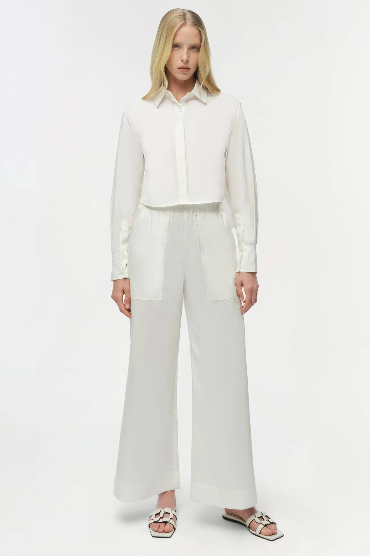 Simkhai Renata Cropped Button Down Shirt