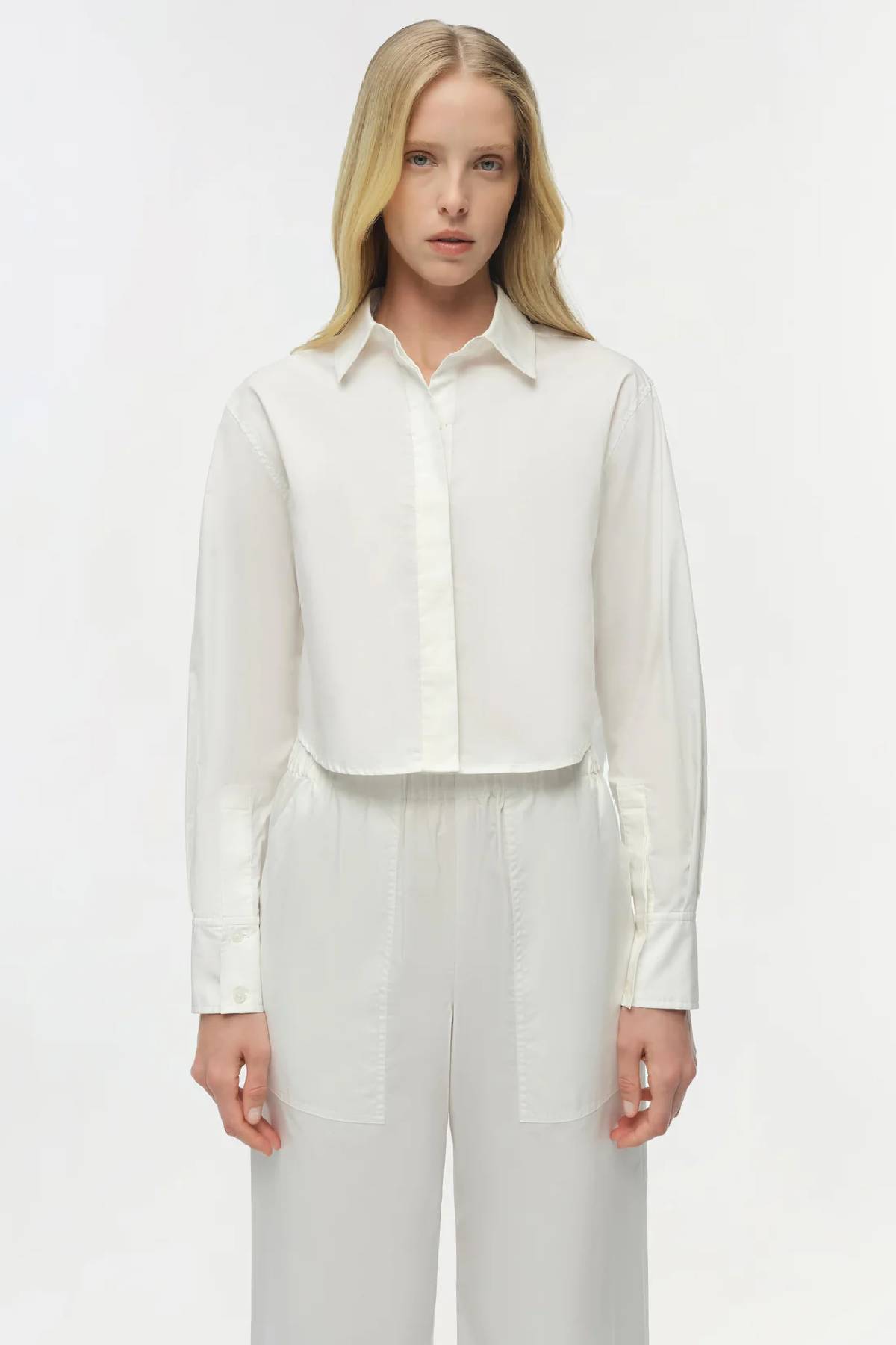 Simkhai Renata Cropped Button Down Shirt