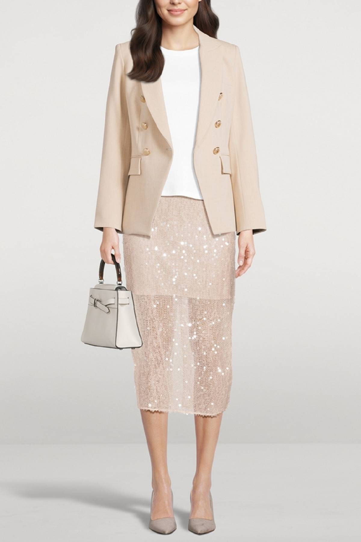 Veronica Beard Allora Sequin Midi Skirt