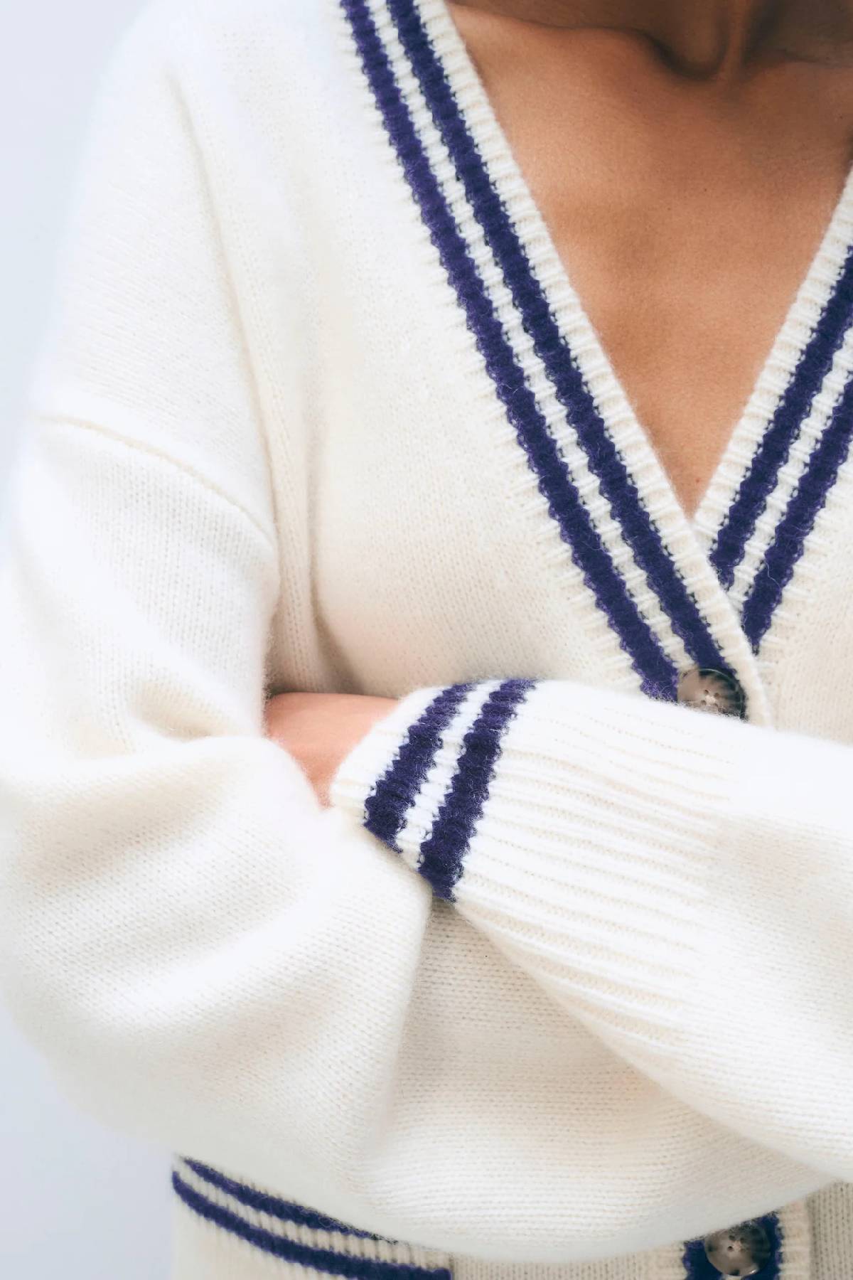 White + Warren Cashmere Varsity Cardigan