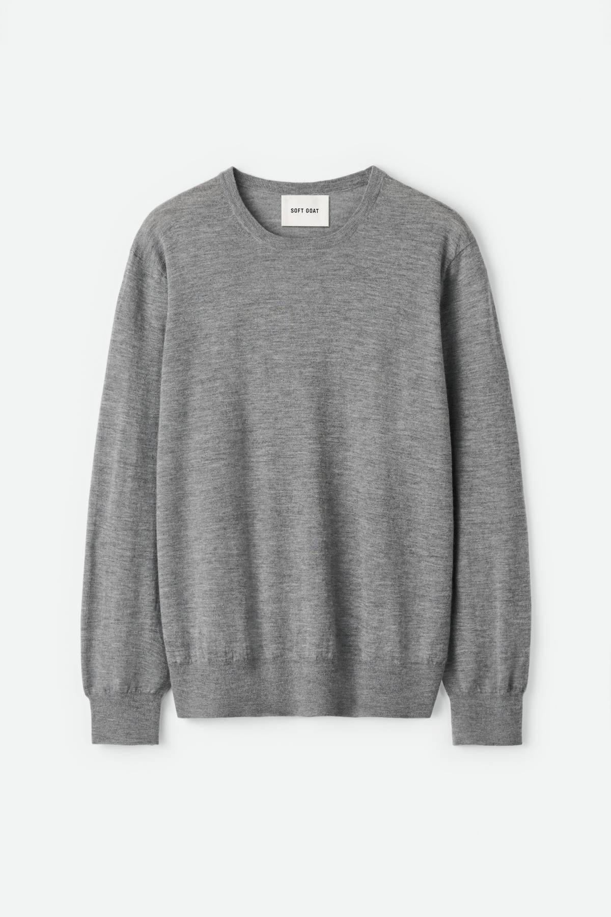 Soft Goat Men's Featherlight Crewneck Sweater - Grey