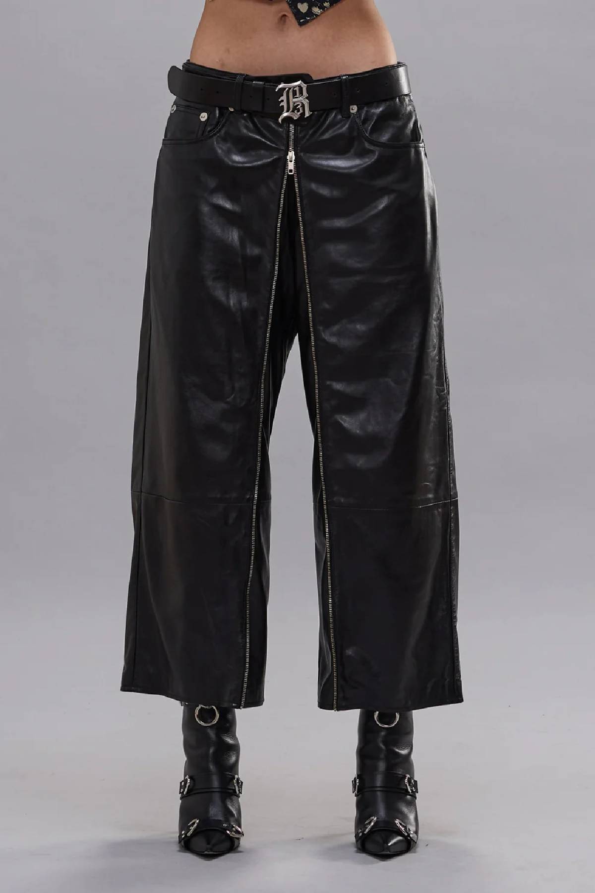 R13 Front Zip Leather Pant