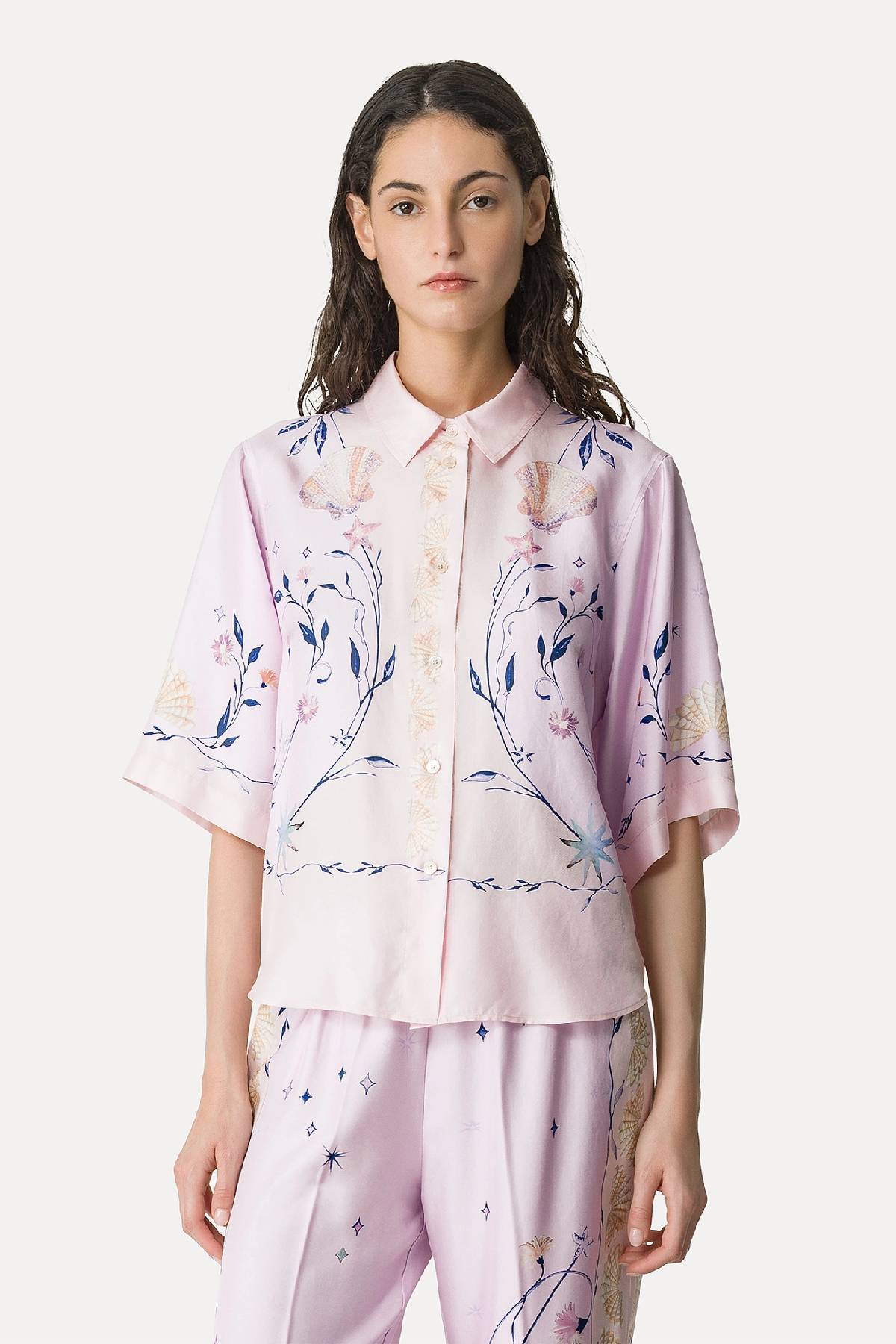 Chemise à manches courtes en sergé imprimé Forte Forte « Deliverance » 