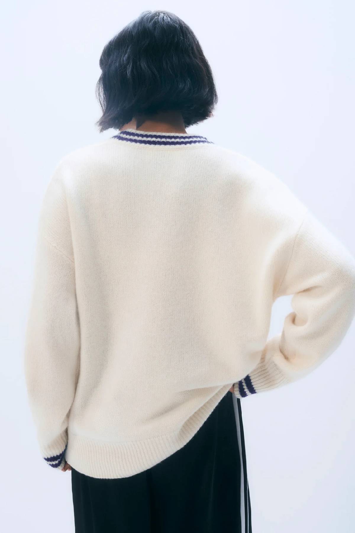 White + Warren Cashmere Varsity Cardigan