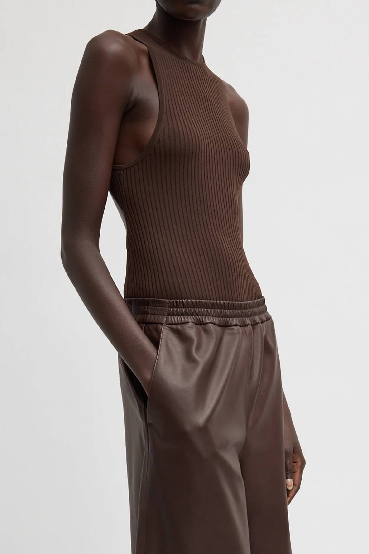 Tibi Ribbed Sweater Cut Out Tank