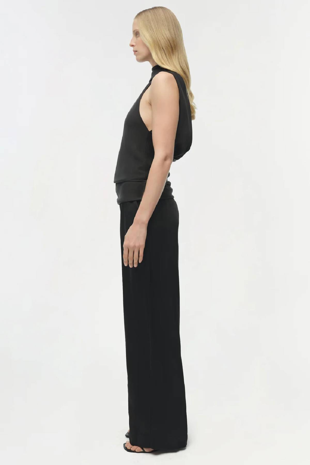 Simkhai Samira Satin Cape Top - Black