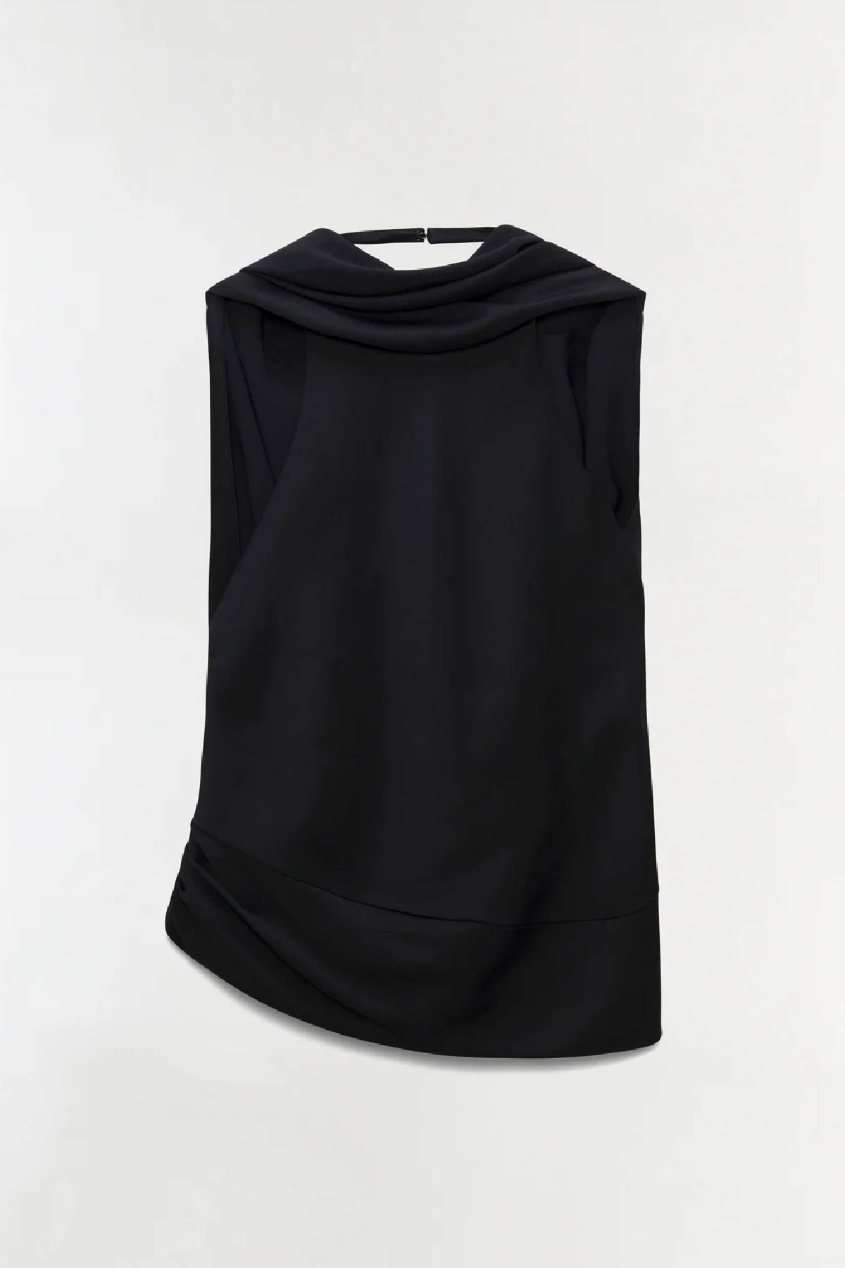 Simkhai Samira Satin Cape Top - Black
