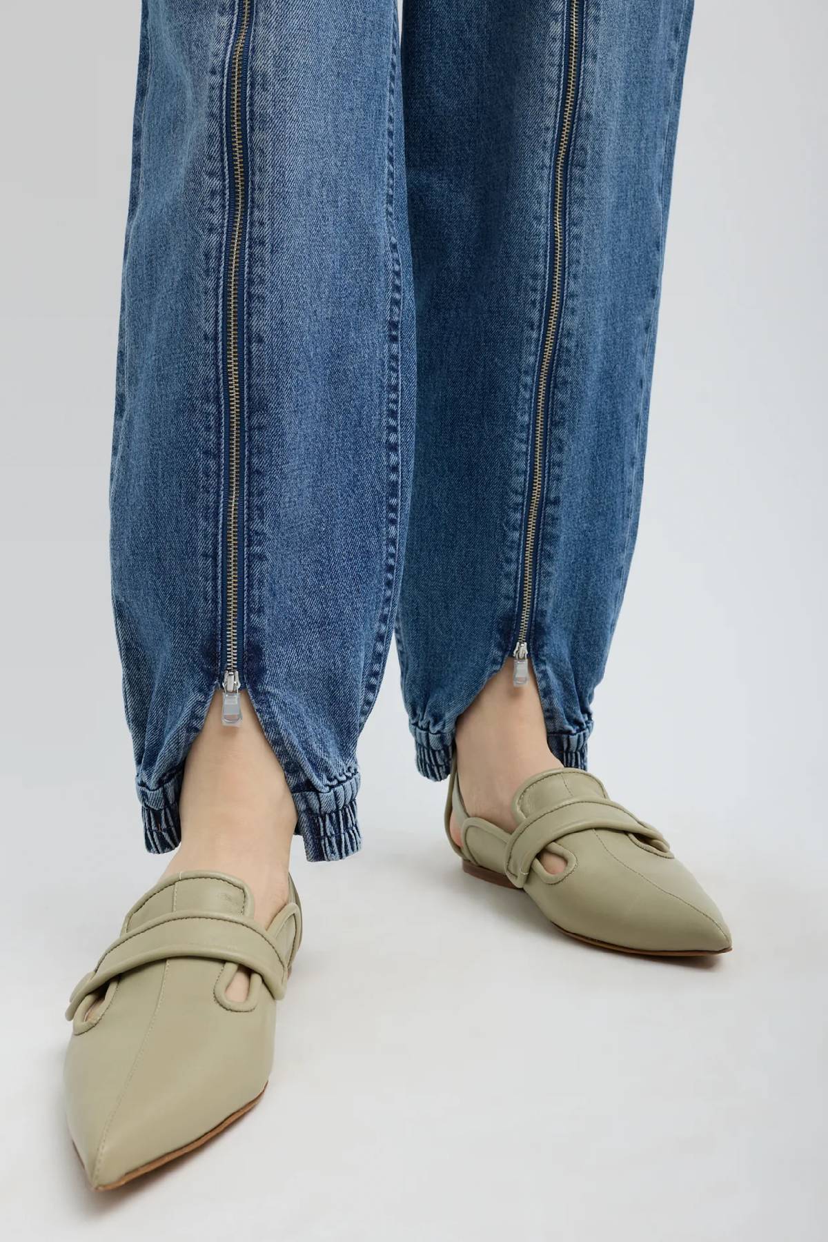 Tibi Zippered Denim Jogger