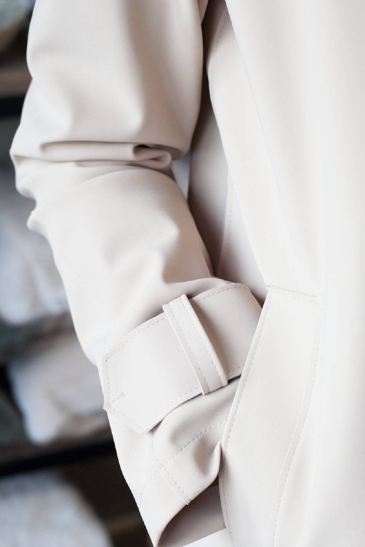 Harris Wharf Mac Coat Scuba - Sand