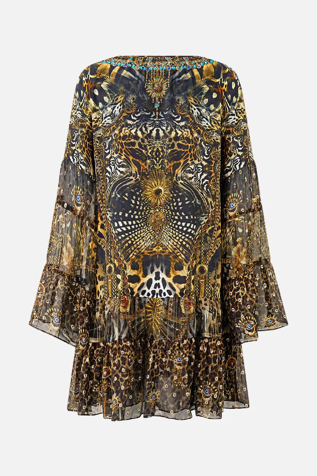 Camilla A-Line Gathered Panel Dress