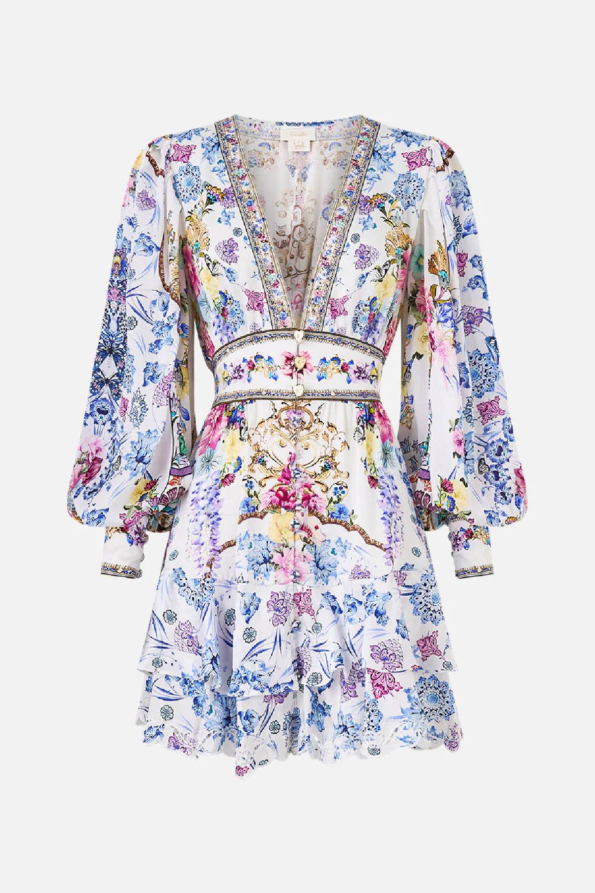 Camilla Button Front Frill Dress