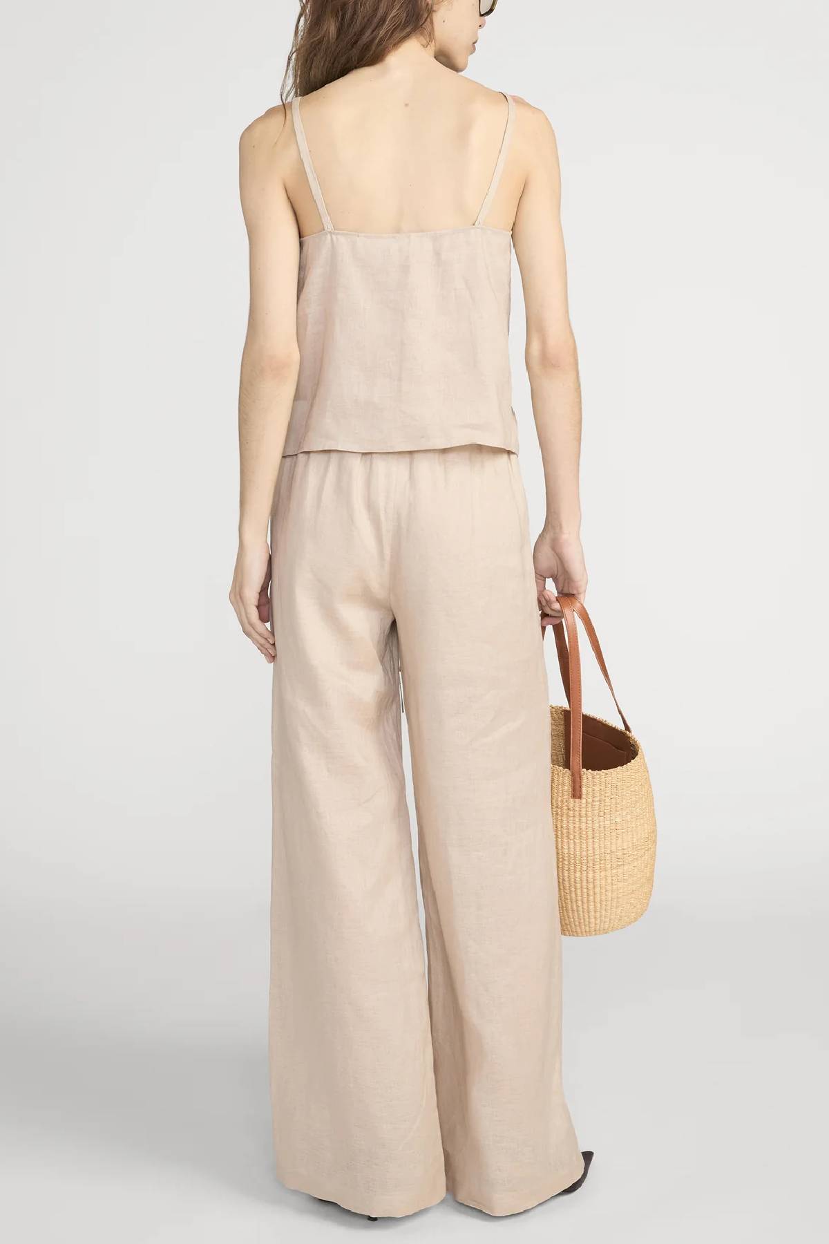 Frame The Linen Button Cami - Flax