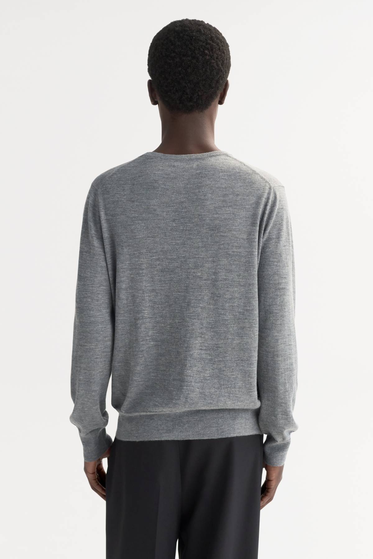 Soft Goat Men's Featherlight Crewneck Sweater - Grey