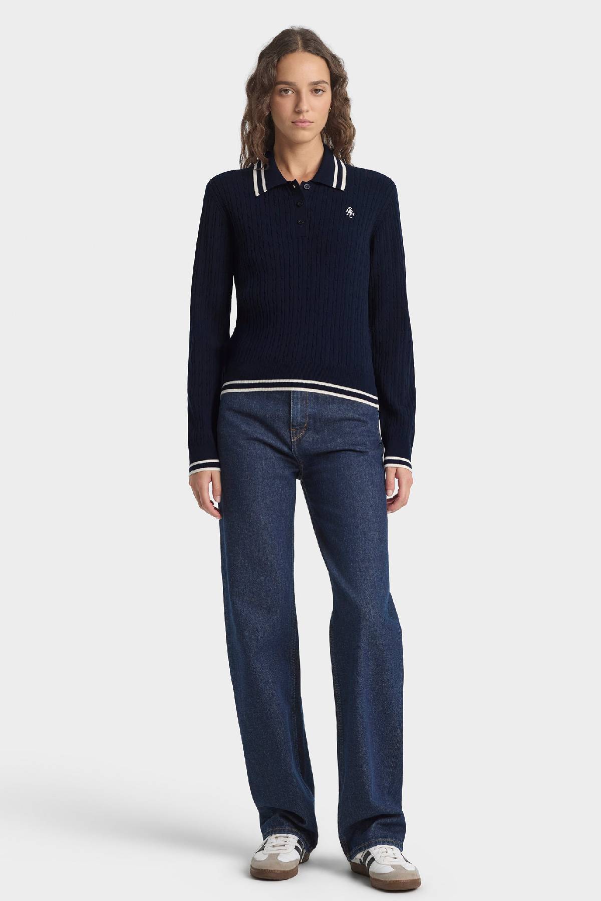 Sporty & Rich SRC Cableknit Polo