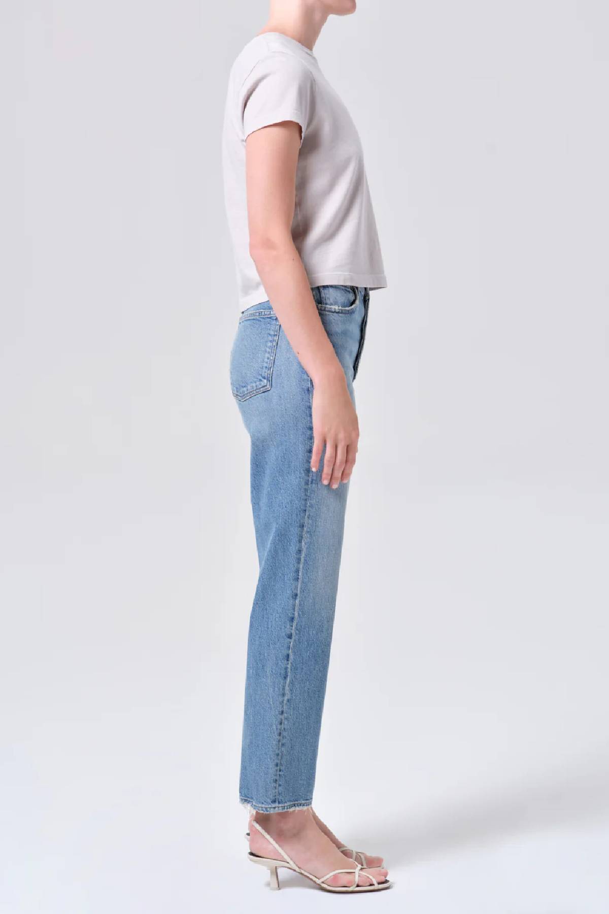 Jean court taille pincée Agolde années 90 