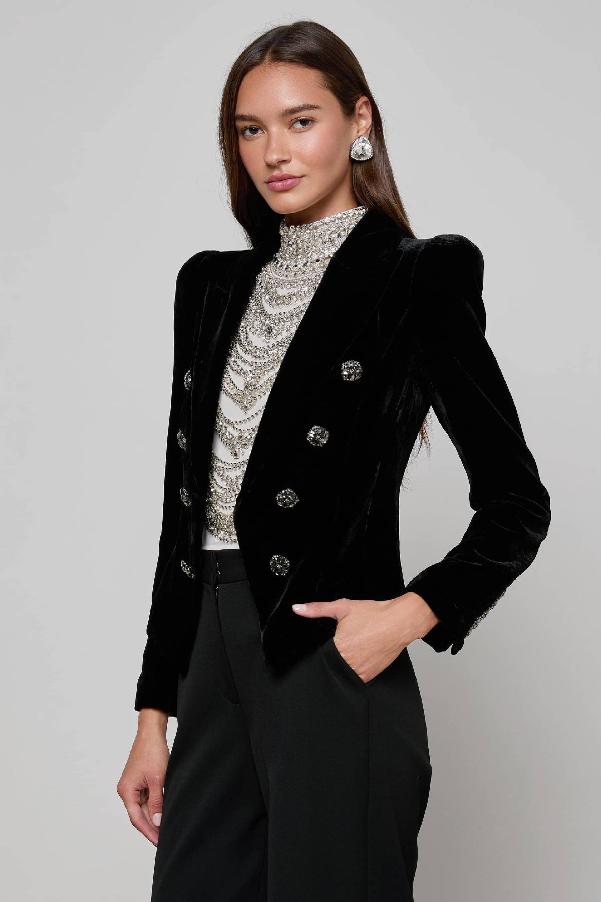 L’AGENCE Bethany Velvet Blazer