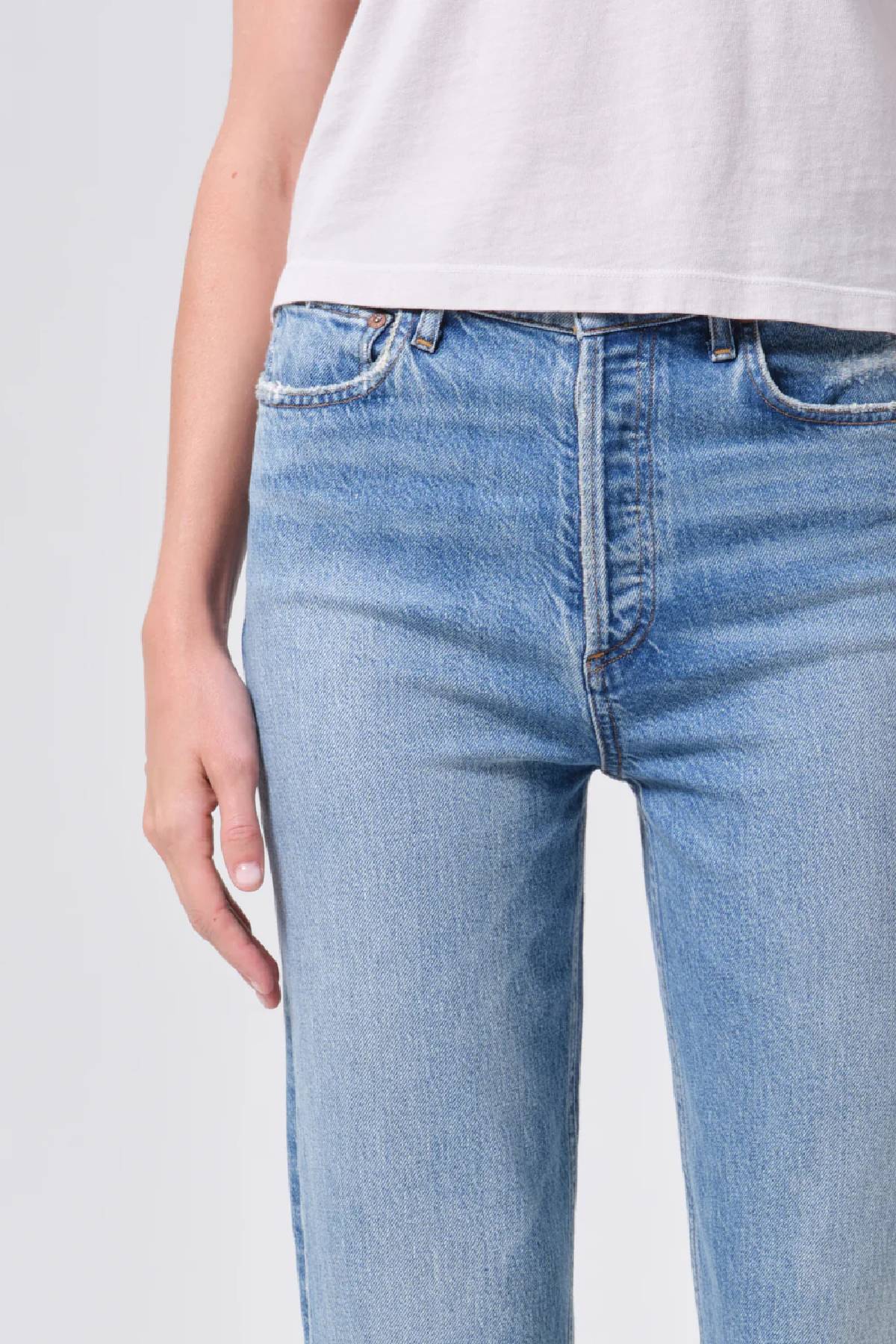 Jean court taille pincée Agolde années 90 