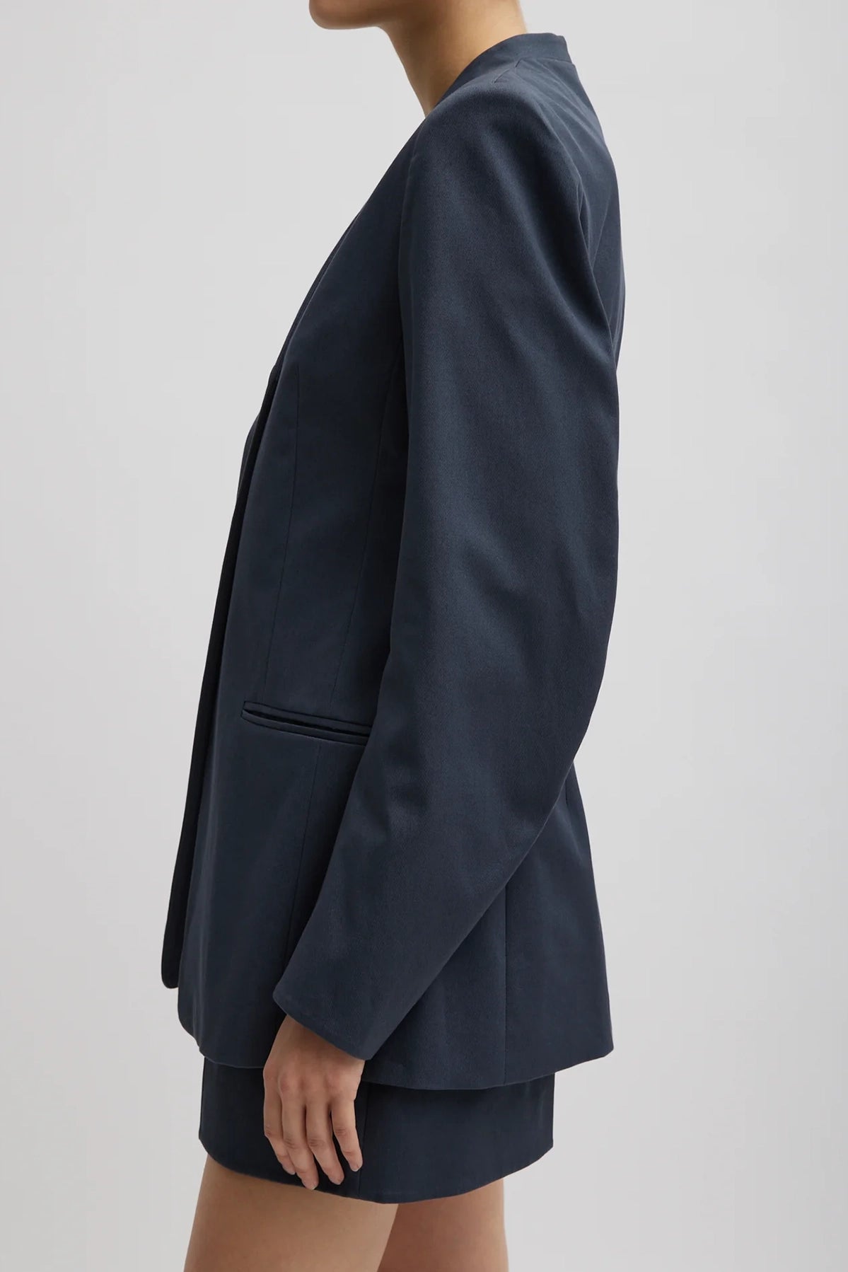 Tibi Oliver Cotton Stretch Tricotine Sculpted Blazer