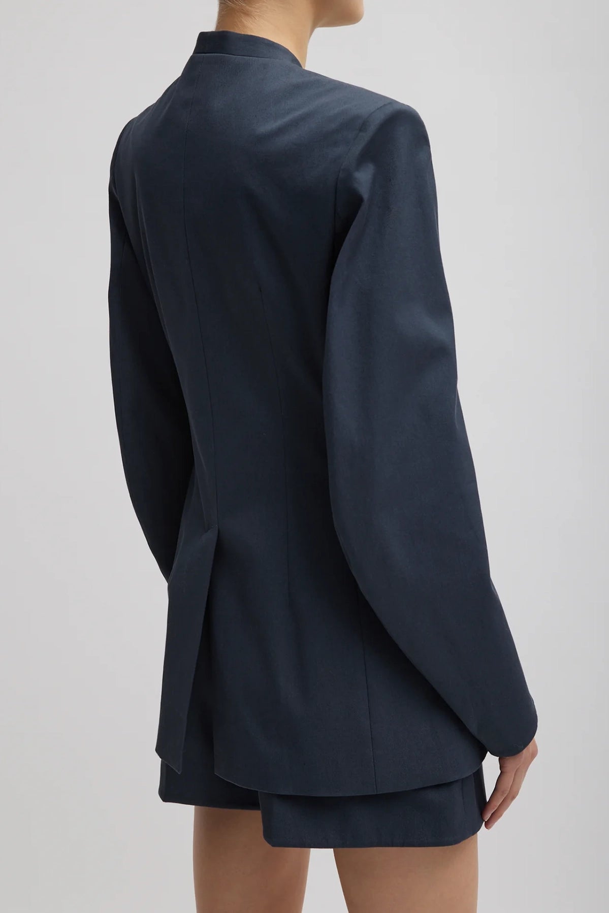 Tibi Oliver Cotton Stretch Tricotine Sculpted Blazer