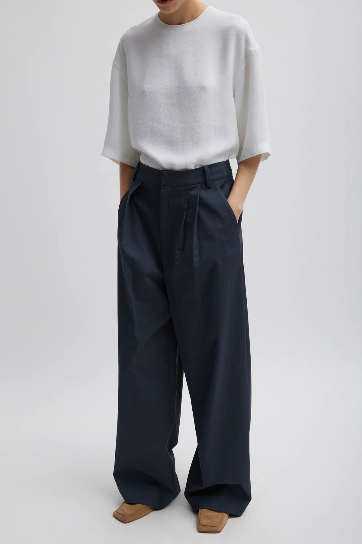 Tibi Oliver Cotton Stretch Tricotine Stella Pant