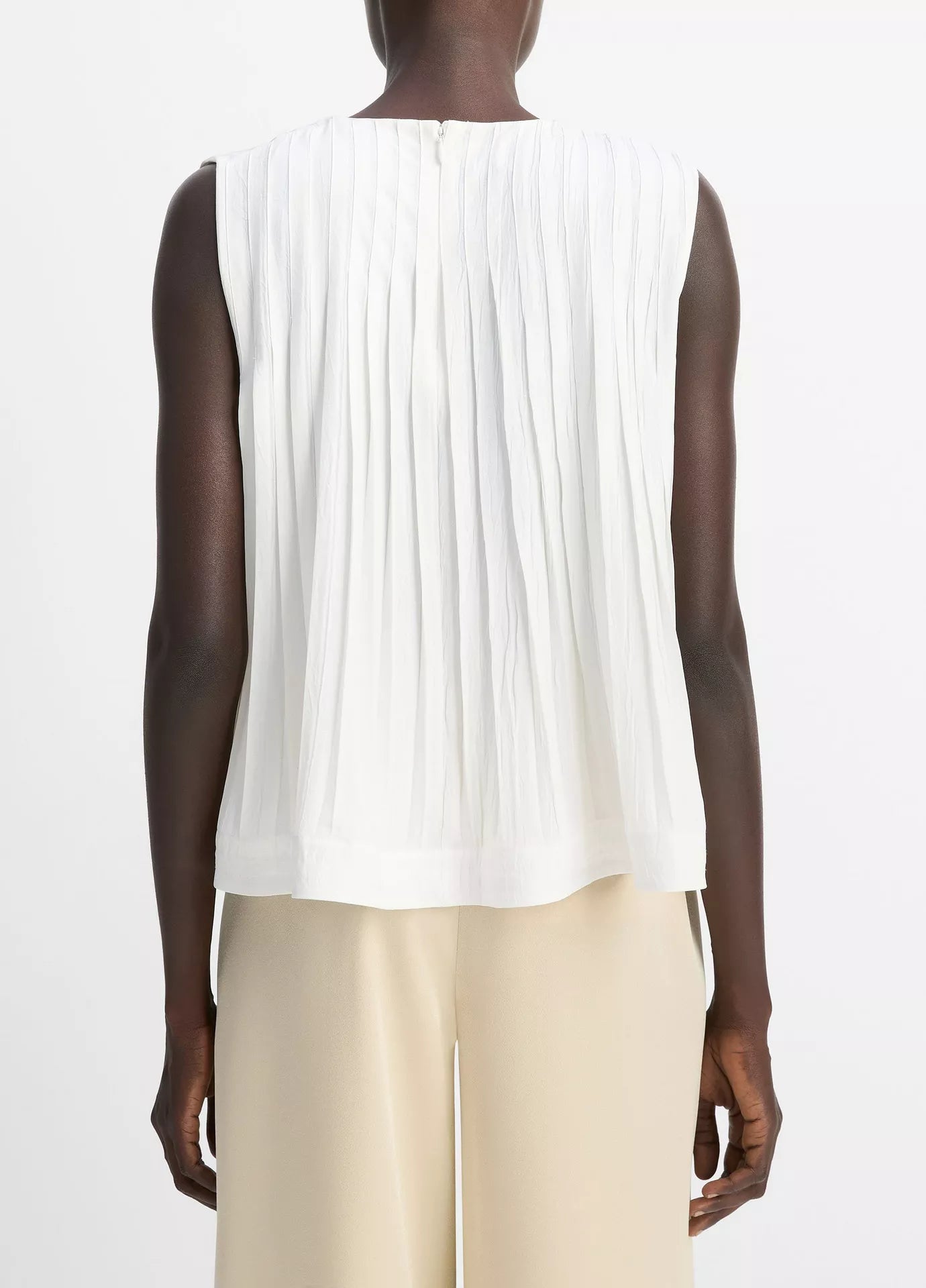 Vince Pleated A-Line Crewneck Top
