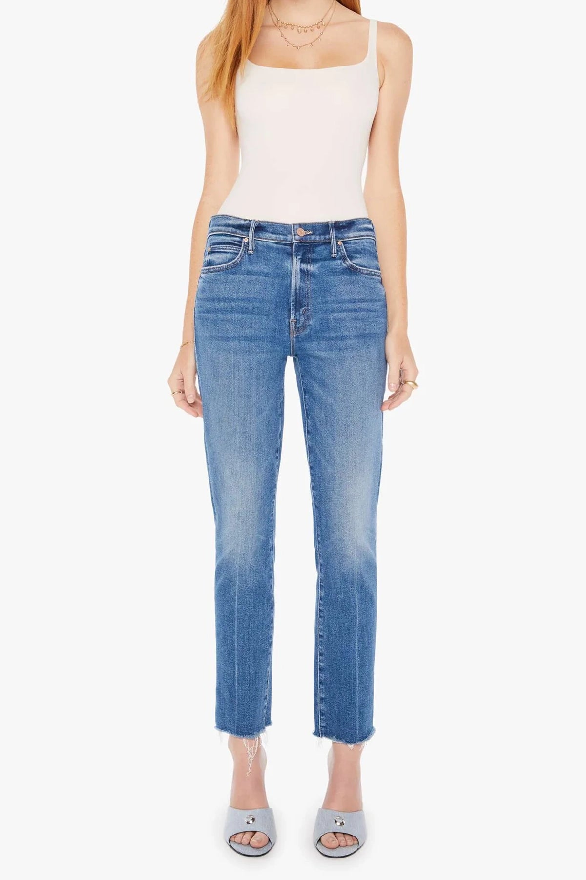 Mother The Rascal Ankle Fray Jeans