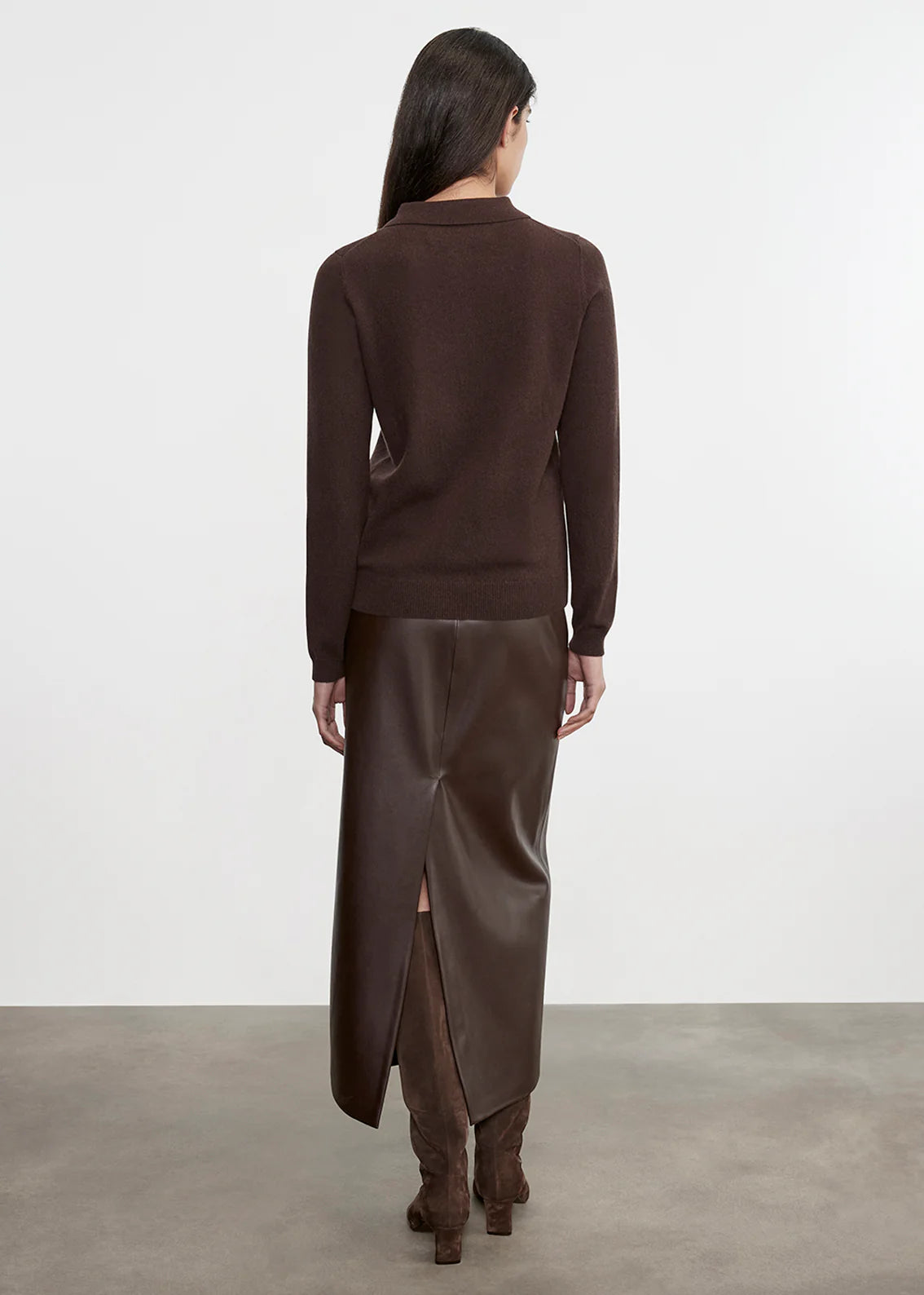 Enza Costa Knit Cashmere Polo Sweater