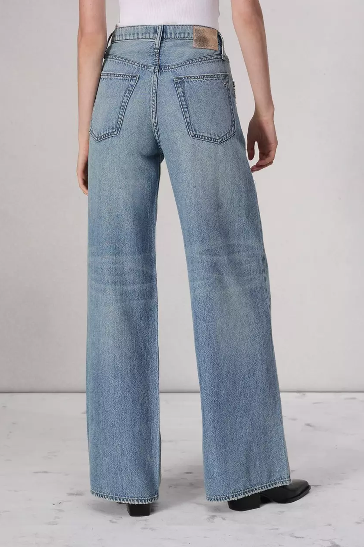 Rag & Bone Featherweight Sofie High-Rise Full Length Wide Jean