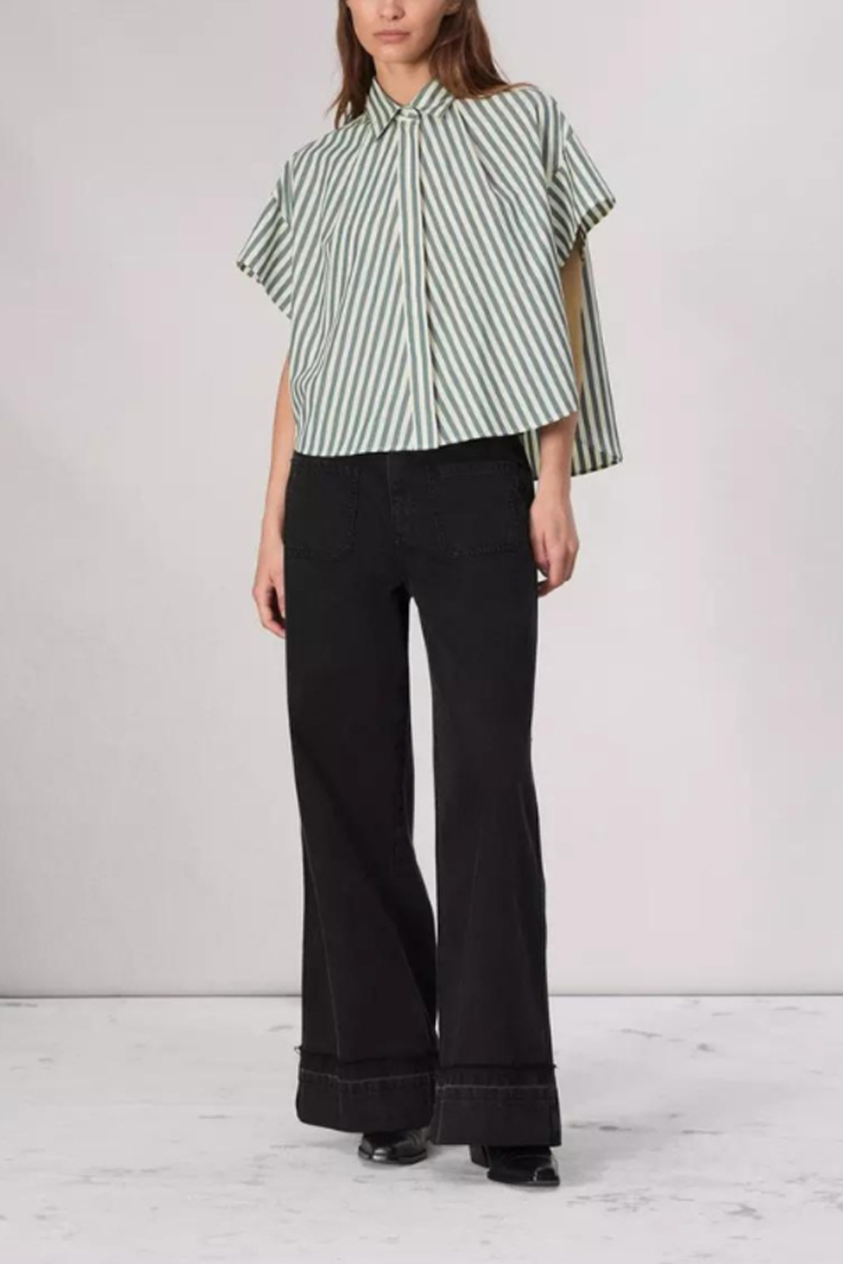 Rag & Bone Martha Short Sleeve Poplin Shirt