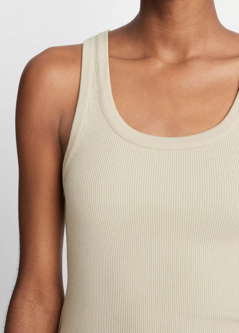 BACK IN STOCK SOON - Contour Rib Scoop Tank - White – Grace + Willow