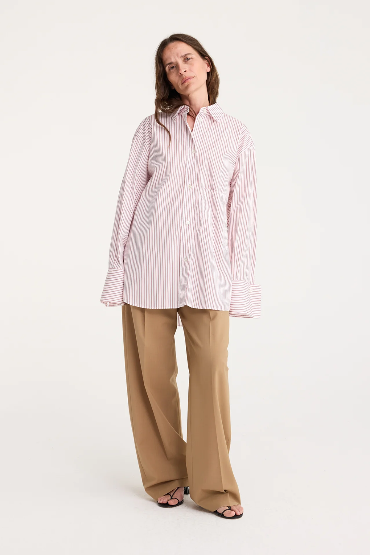 Róhe Shirt With Large Cuffs and Fraying Details