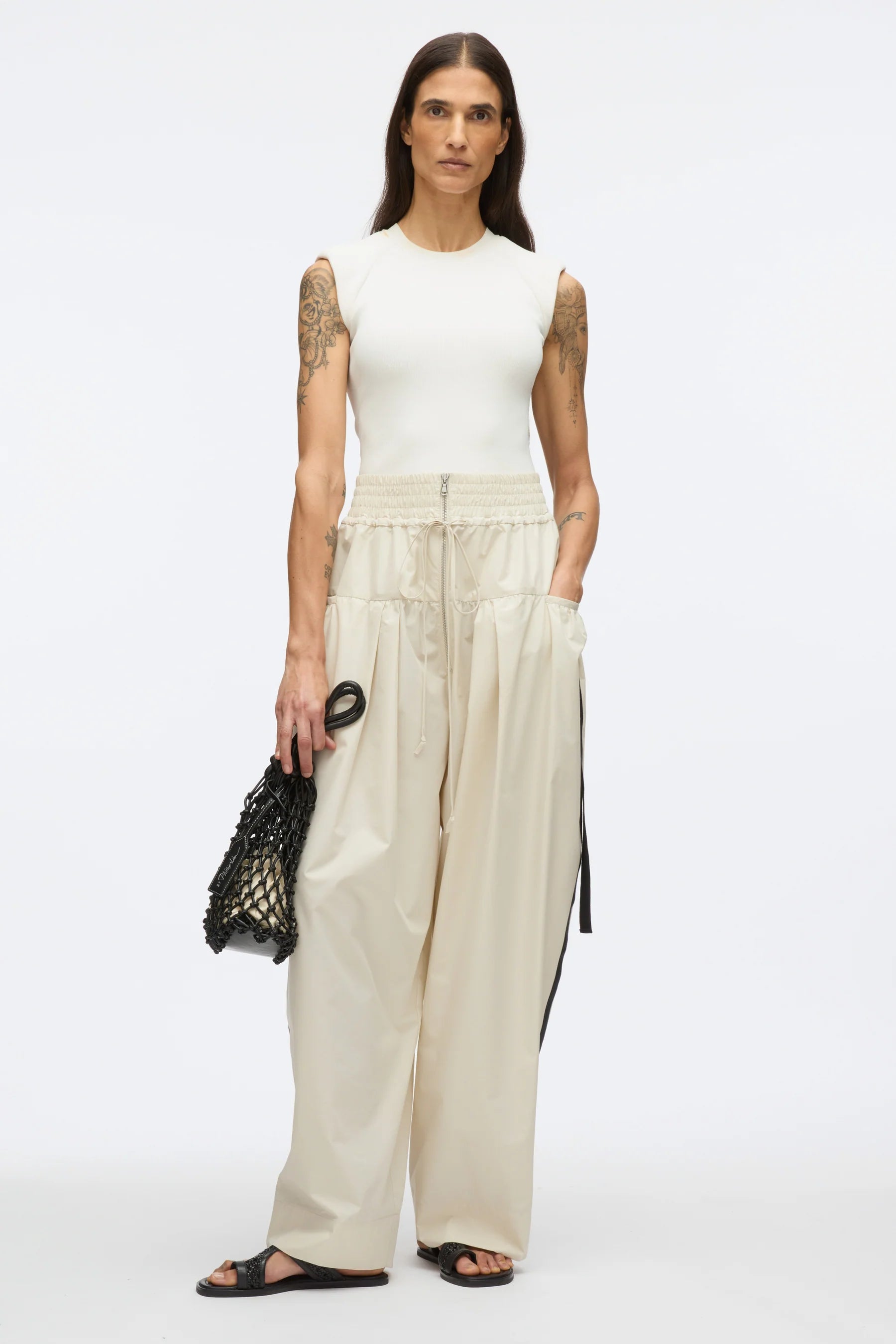 3.1 Phillip Lim Wide Leg Pleated Pocket Pant