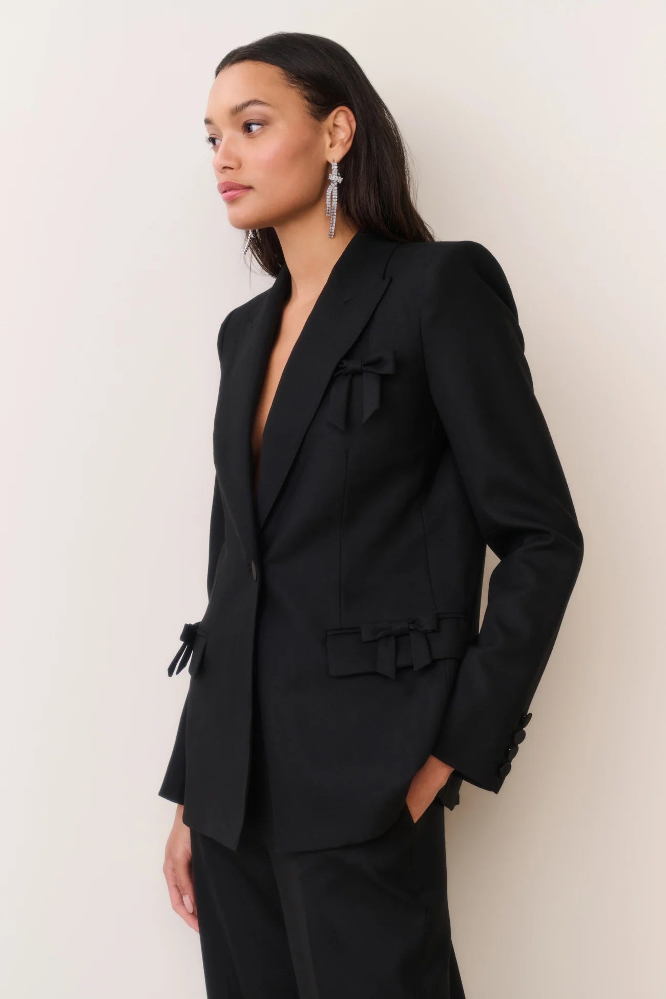 LoveShackFancy Shayne Bow-Embellished Blazer