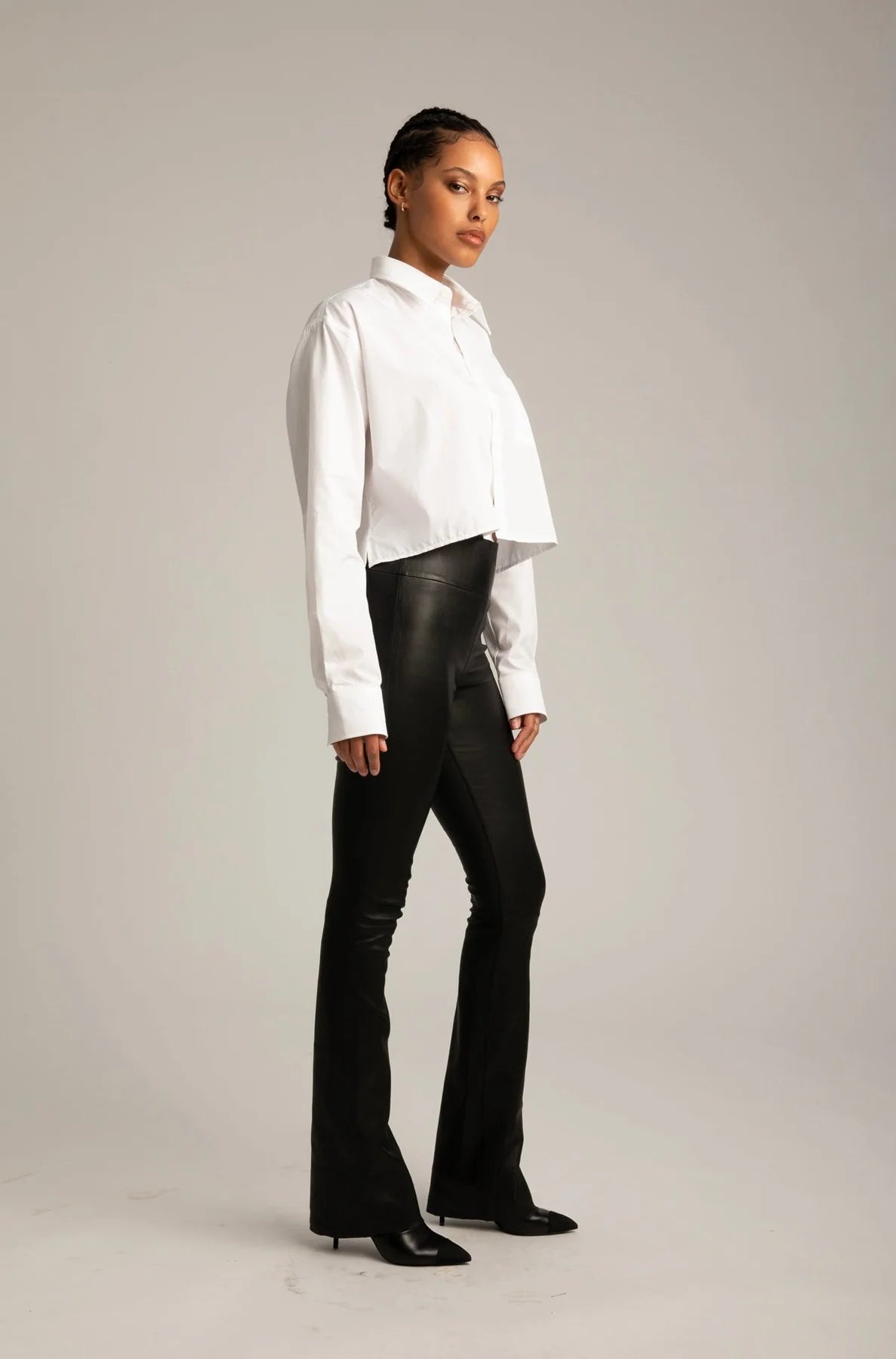 SPRWMN Leather Micro Flare Pants