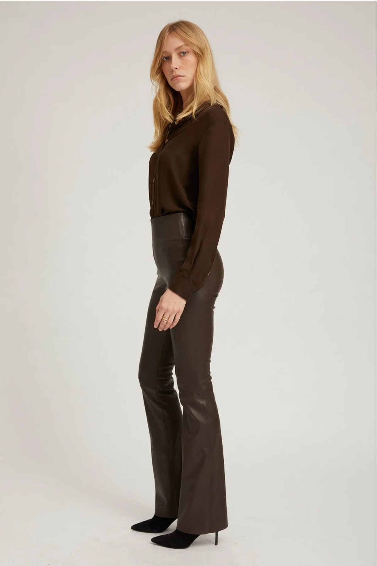 SPRWMN Leather Micro Flare Pants